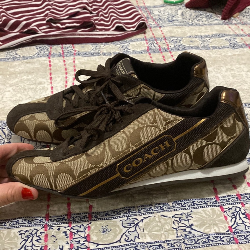 Coach (Hilary) sneakers - Size 9M - khaki/brown